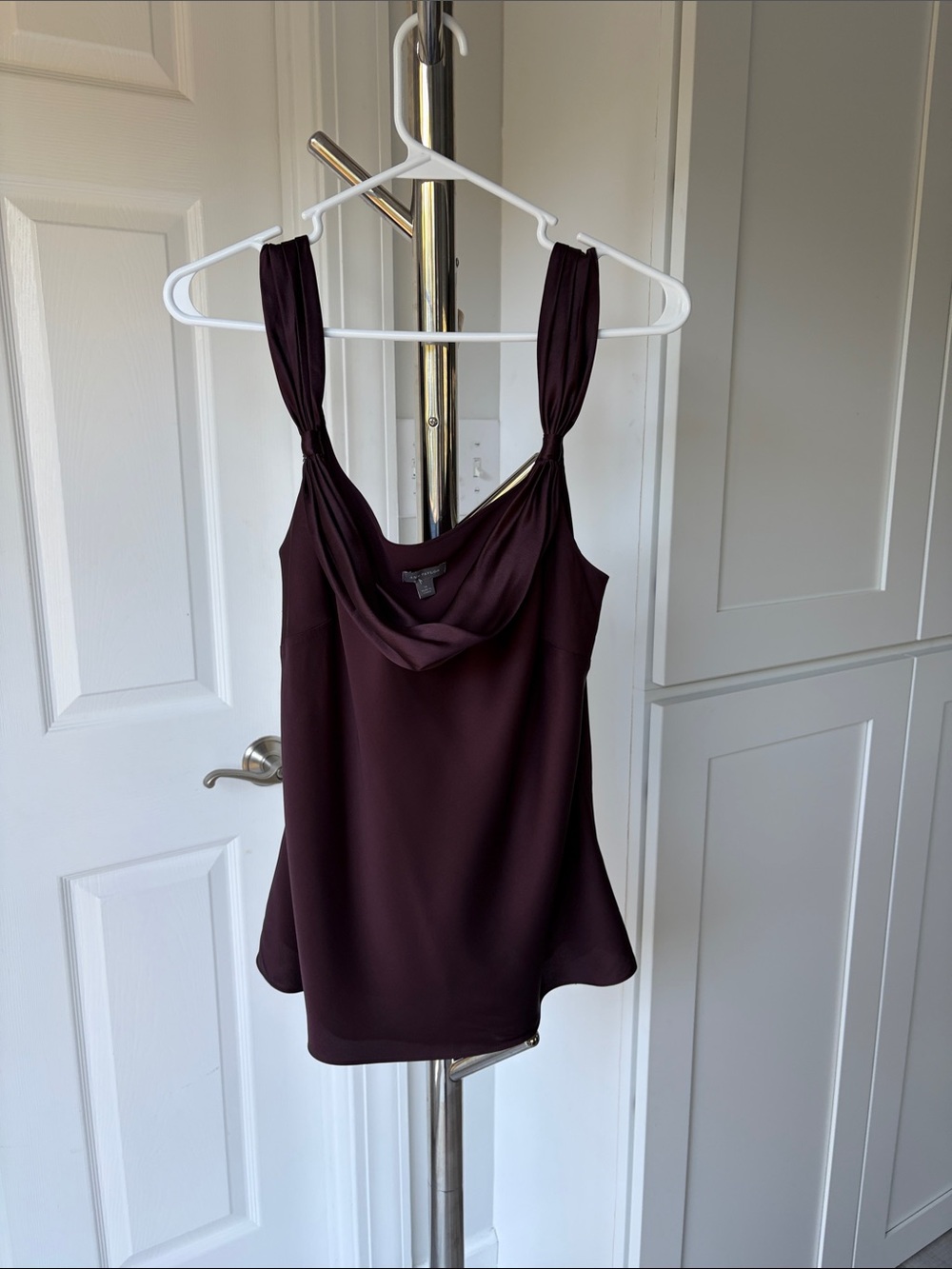 Ann Taylor Cowl Neck Tank in Deep Plum